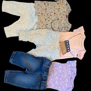 Set of 3 Girls Outfits 3mos